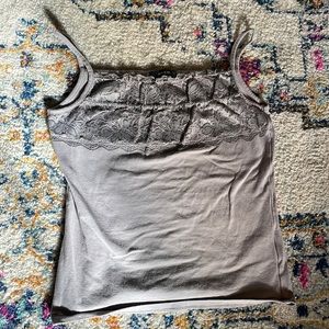 Vintage Gray Lace Tank Top